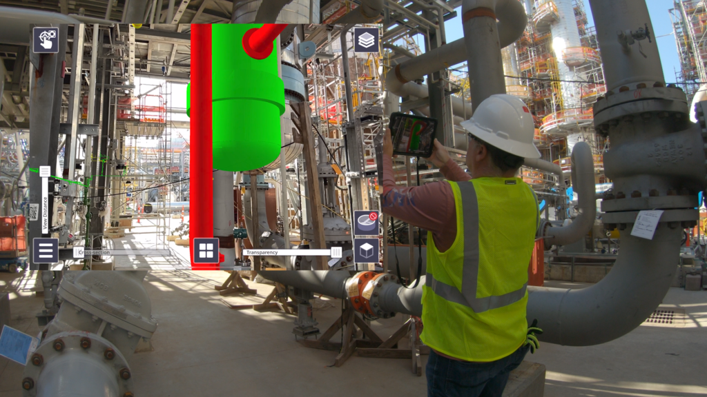 Photo of person using Trimble AR Software in the field